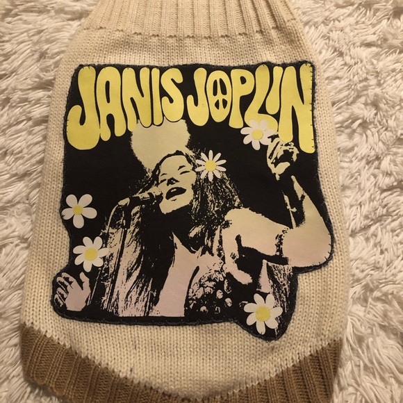 Janis Joplin Up-Cycled New Dog Sweater Size Medium
